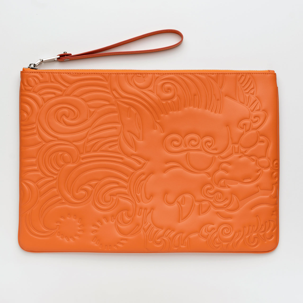 LEATHER POUCH GM ORANGE