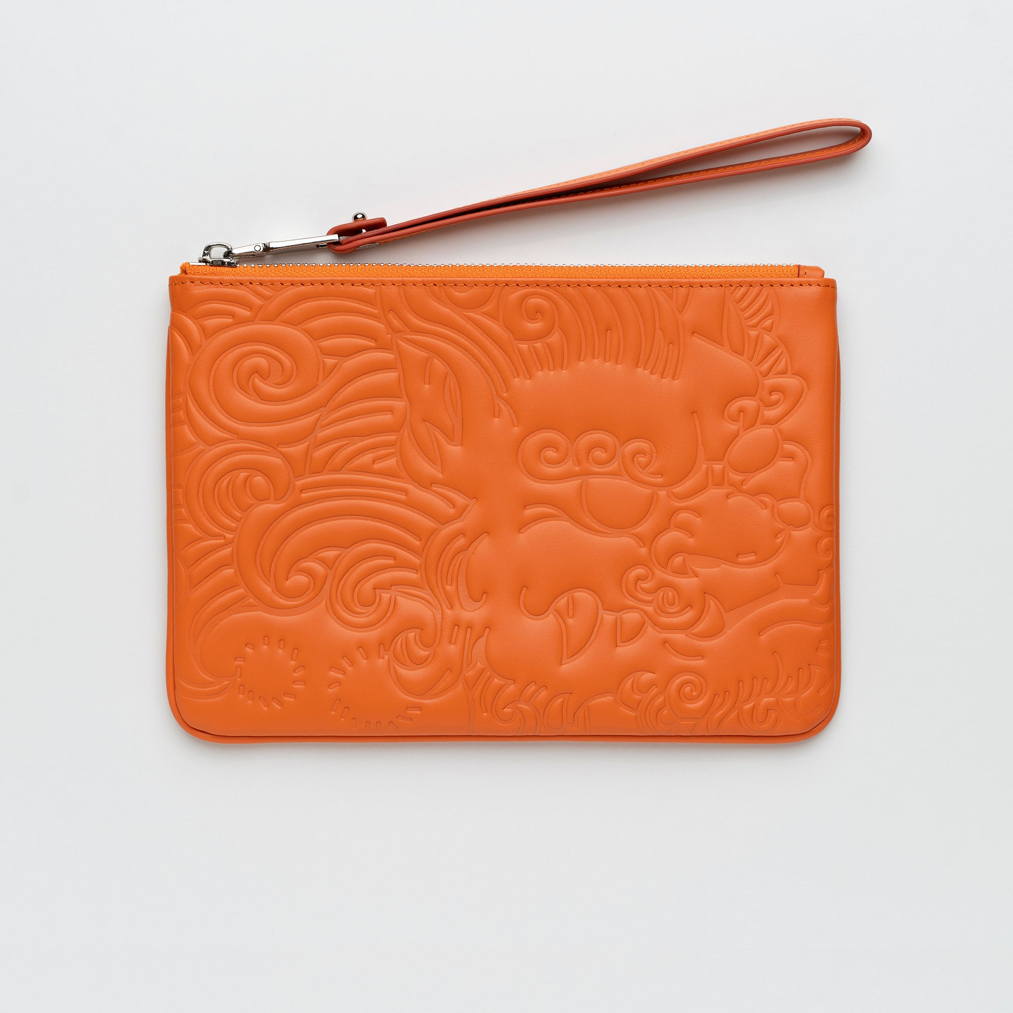 LEATHER POUCH PM ORANGE - Ventanni