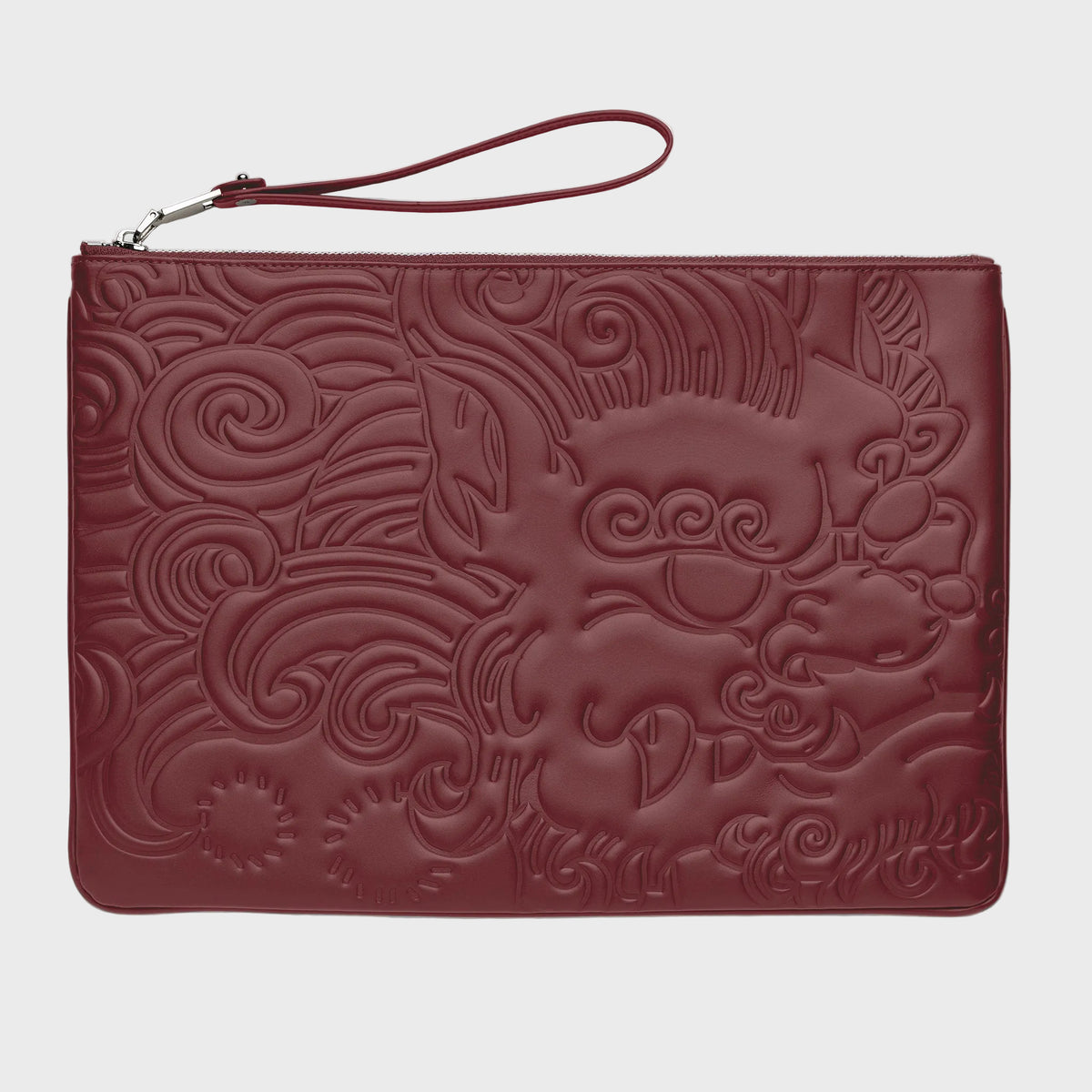 LEATHER POUCH GM BURGUNDY