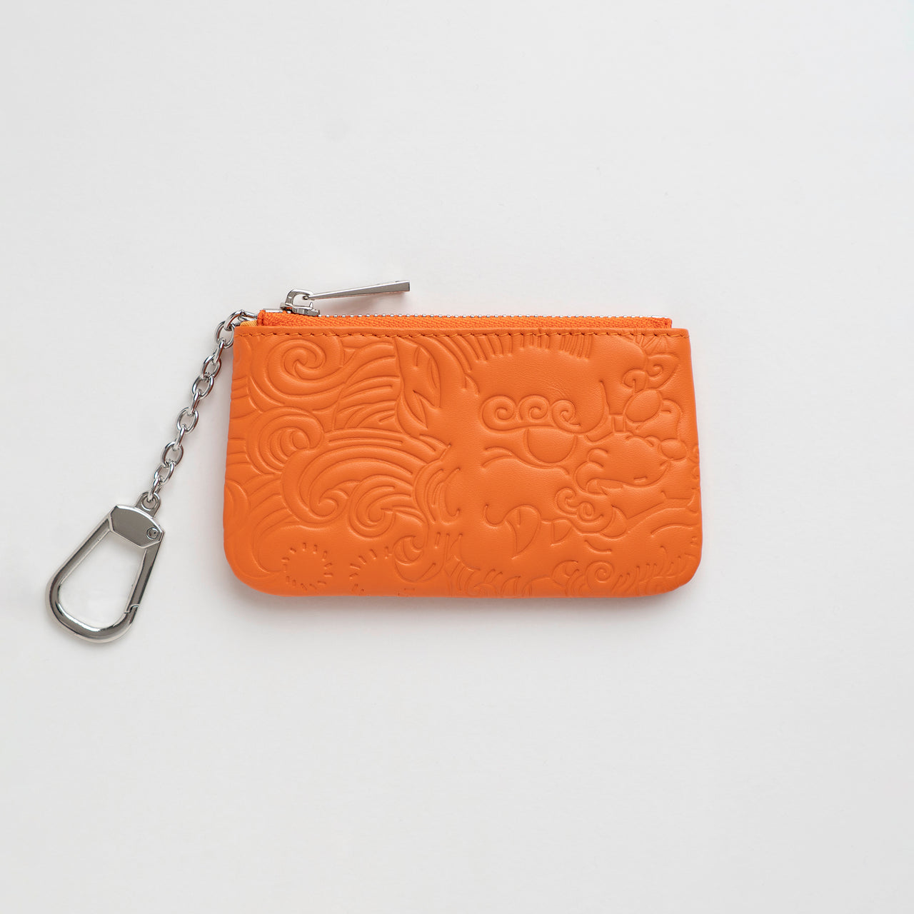 LEATHER KEY POUCH ORANGE