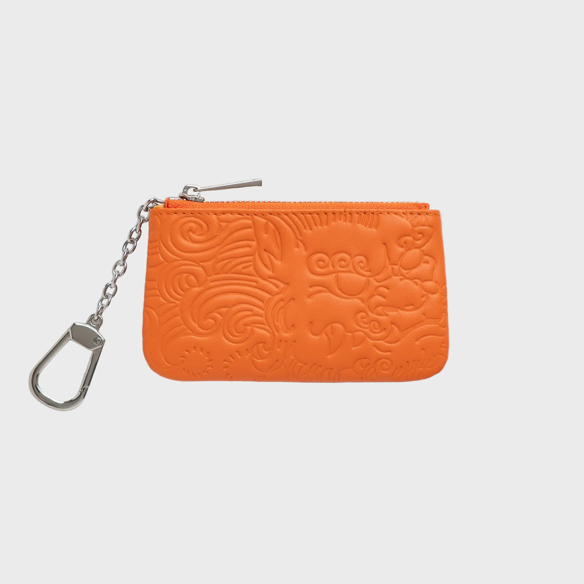 LEATHER KEY POUCH ORANGE