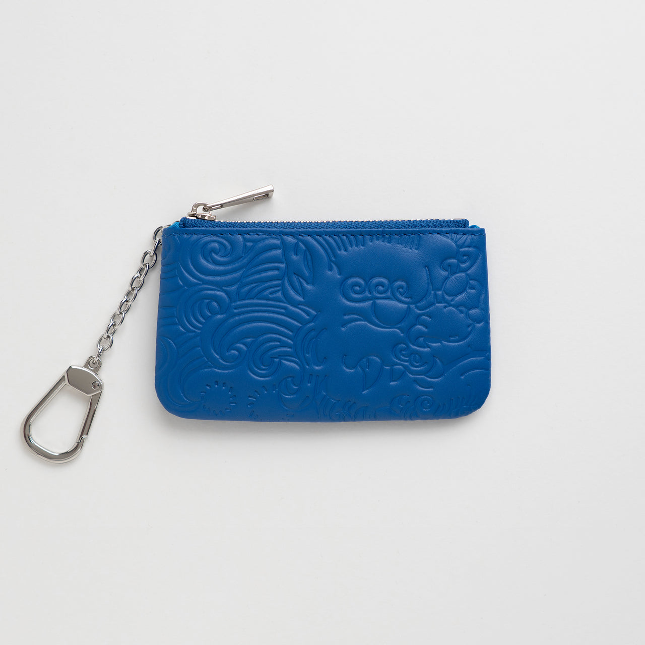 LEATHER KEY POUCH ROYAL BLUE