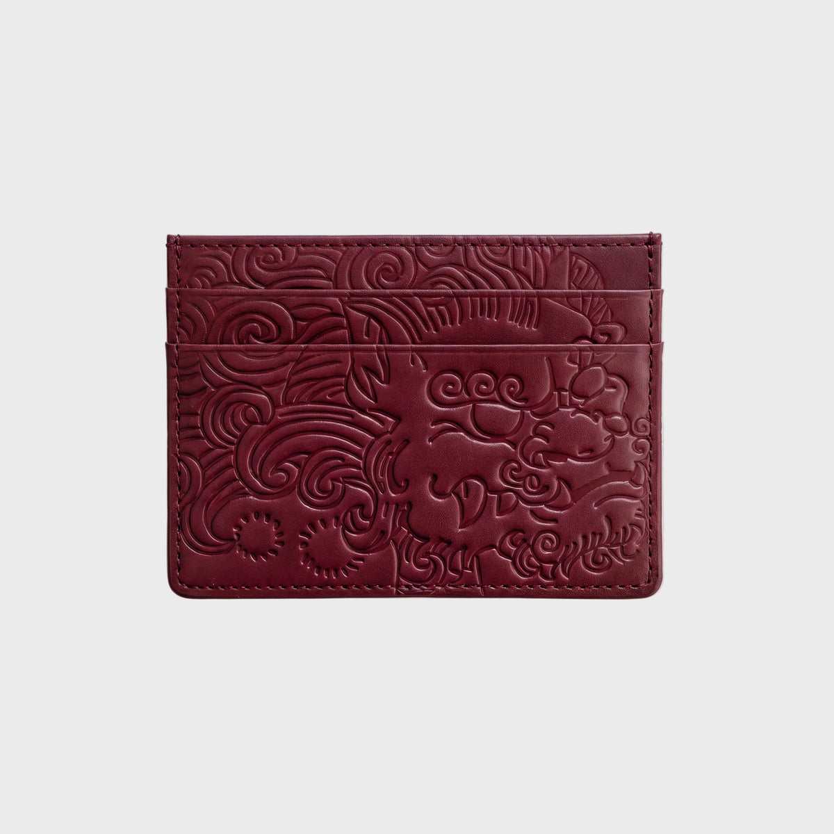 LEATHER CARDHOLDER BURGUNDY