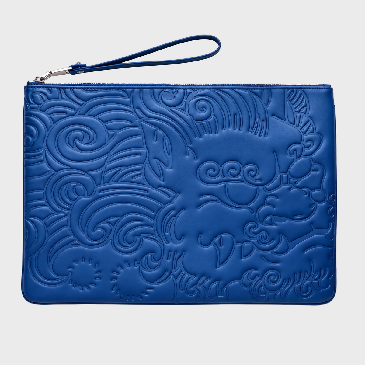 LEATHER POUCH GM ROYAL BLUE