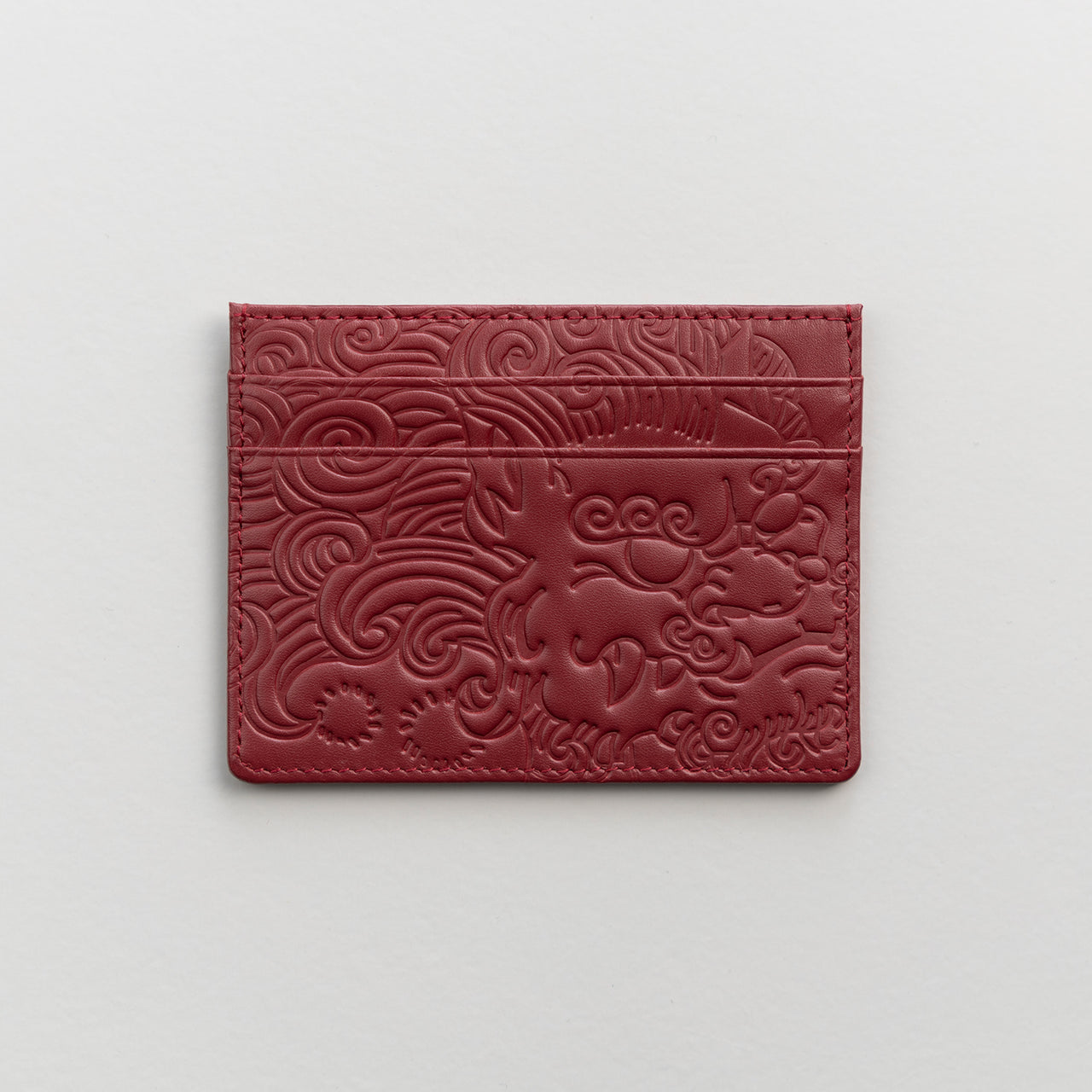 LEATHER CARDHOLDER BURGUNDY