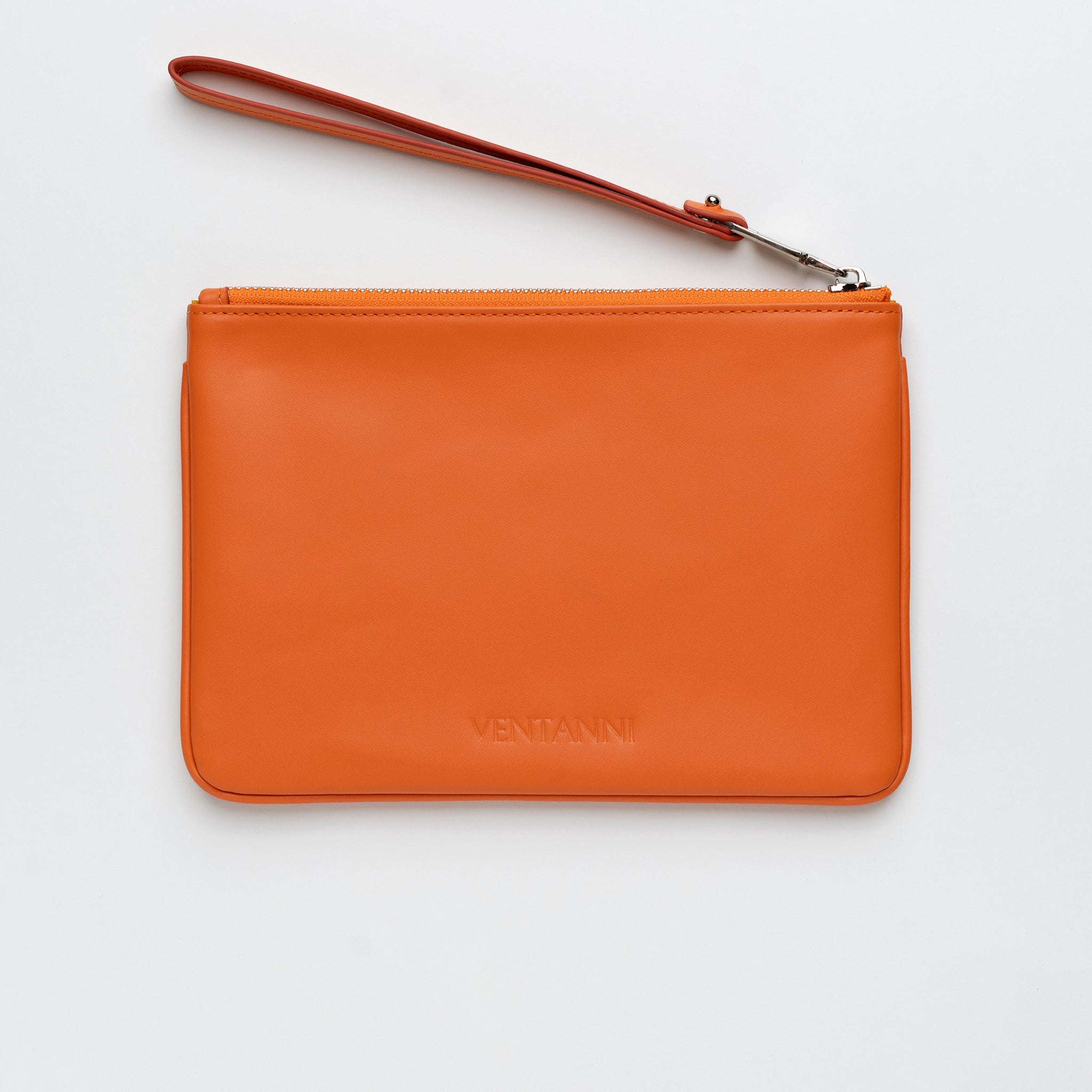 LEATHER POUCH PM ORANGE - Ventanni