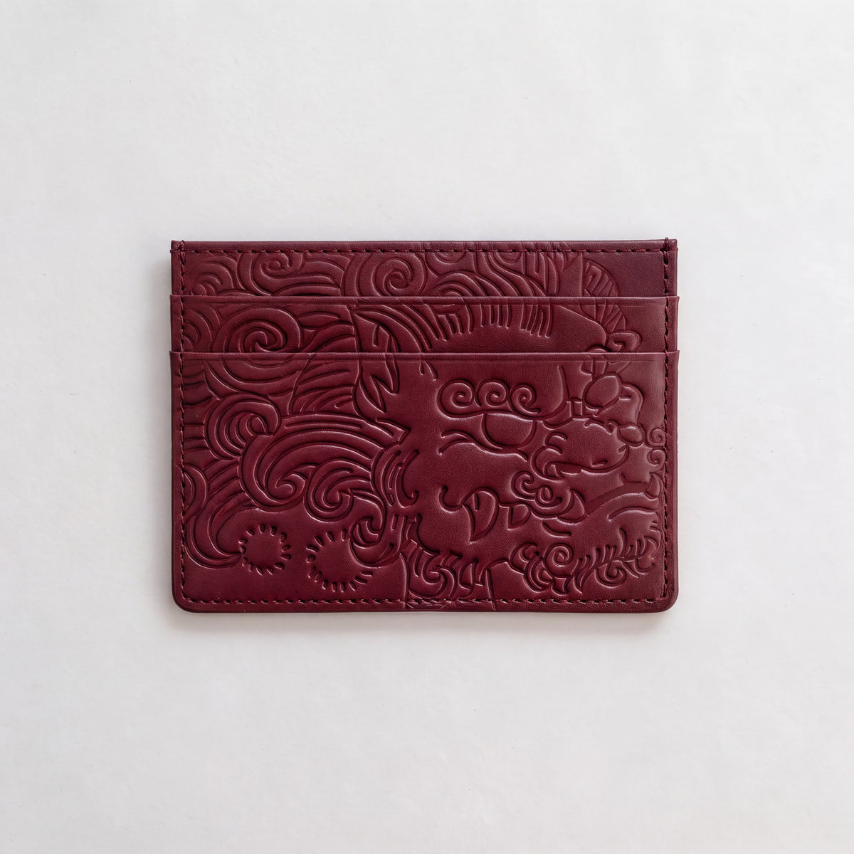 LEATHER CARDHOLDER BURGUNDY