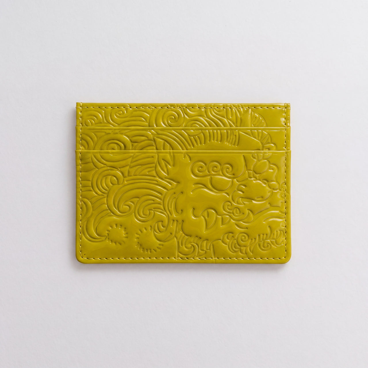 PATENT LEATHER CARDHOLDER CHARTREUSE
