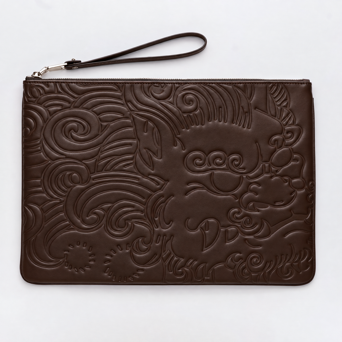 LEATHER POUCH GM BROWN